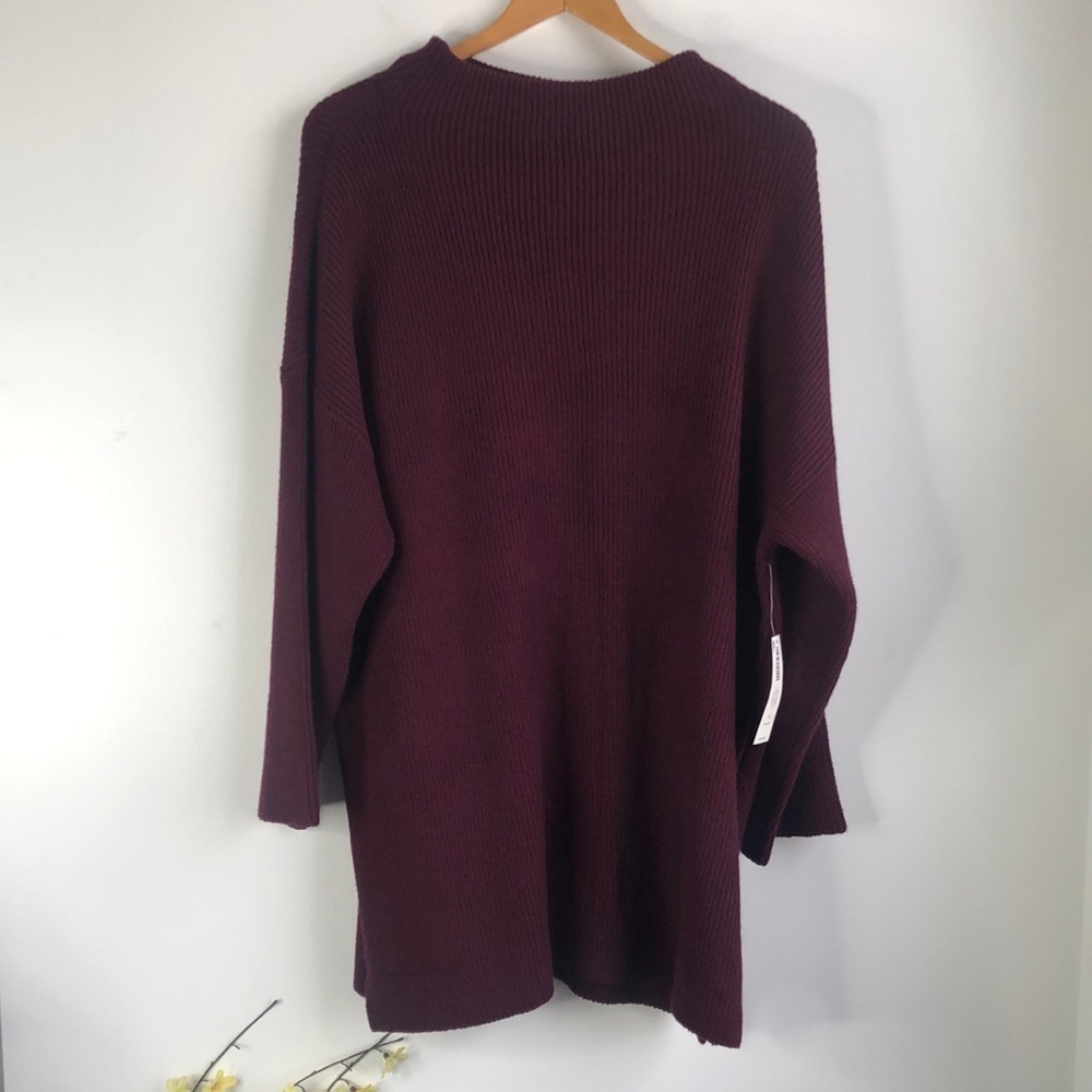 Chico’s Lofty Deep Merlot Tunic wool blend Sweater